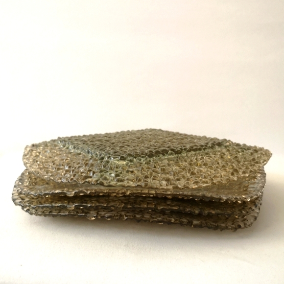 Gorgeous Set of 4 Side Plates & 4 Bowls, Hand-made & Hand-pebbled in Turkey - Picture 4 of 9